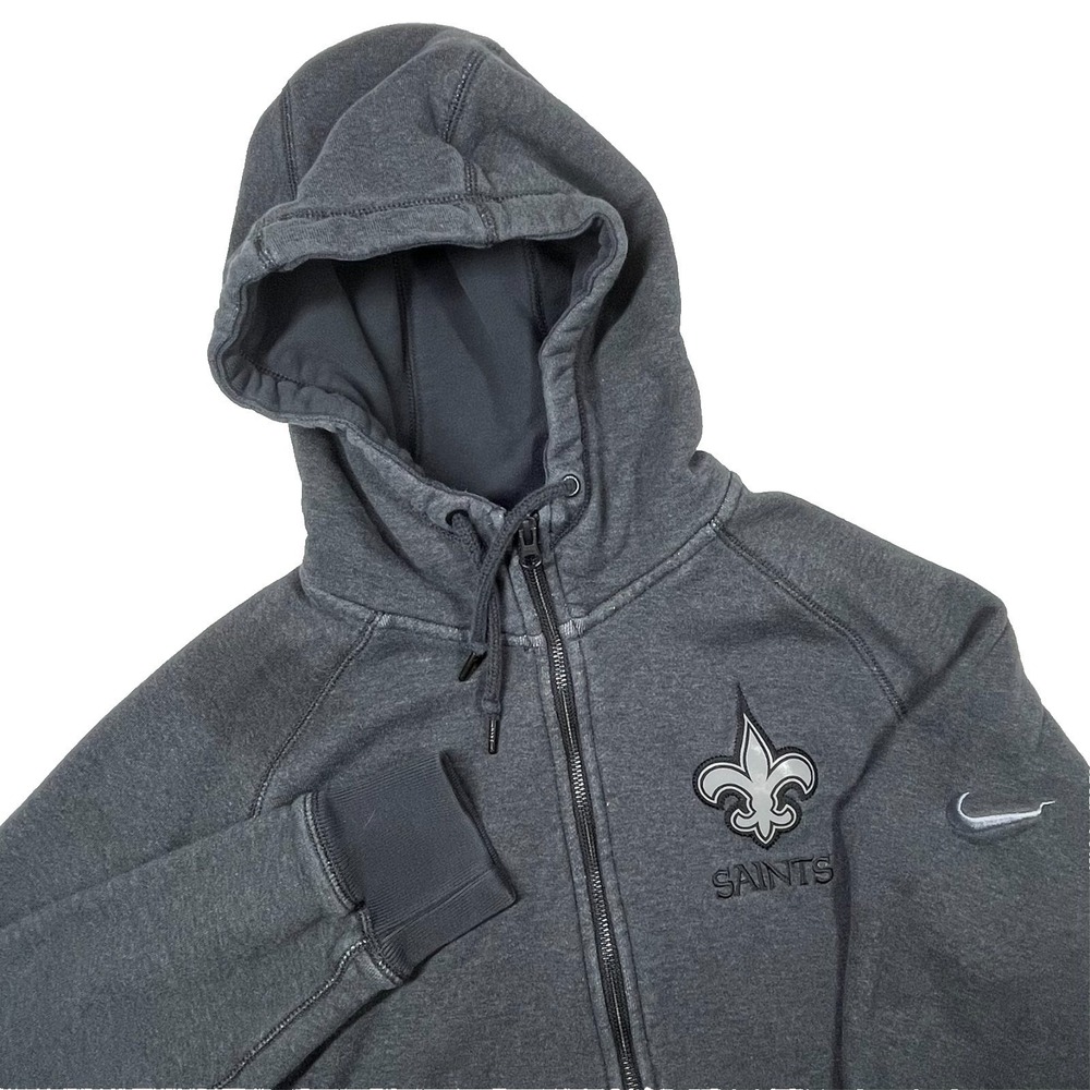 Nike Full Zip Hoodie Mens XL Grey New‎ Orleans Saints NFL Embroidered Fan Gear